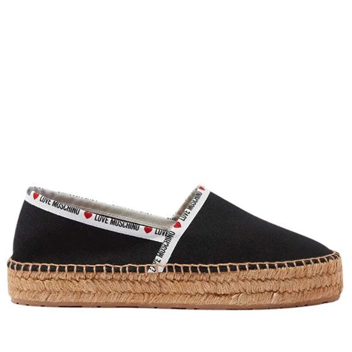 LOVE MOSCHINO LOGO BANDED ESPADRILLES