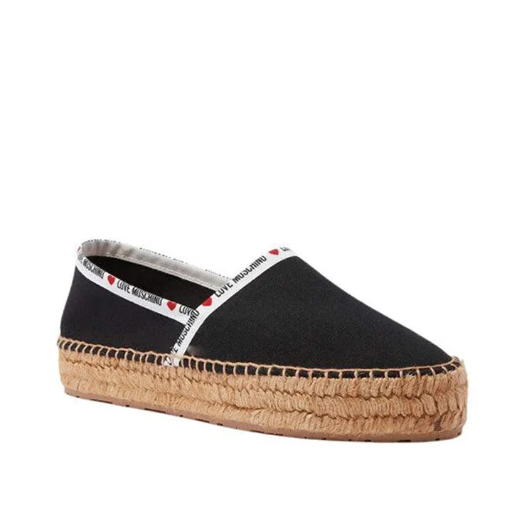 LOVE MOSCHINO LOGO BANDED ESPADRILLES