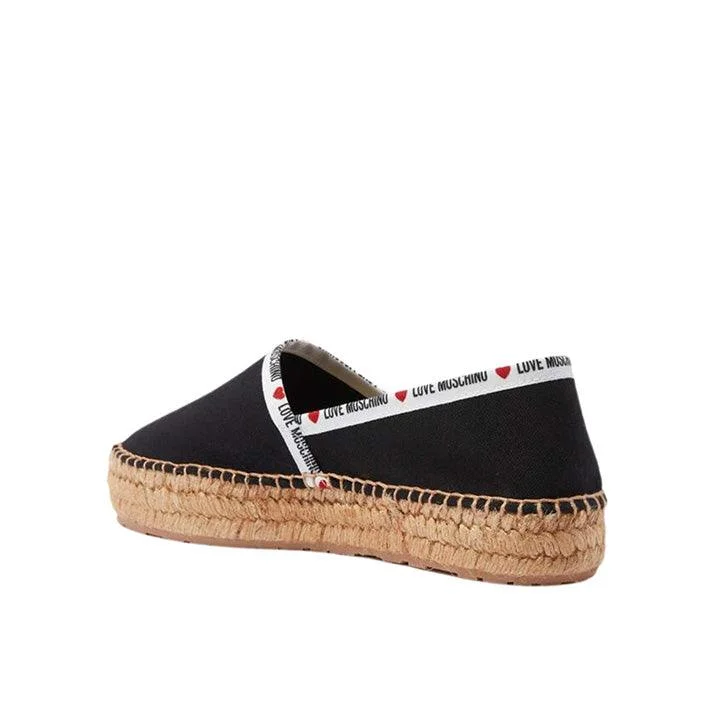 LOVE MOSCHINO LOGO BANDED ESPADRILLES