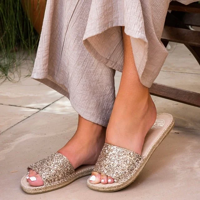 Summer Espadrille in Champagne Glitter