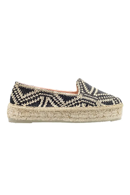 Yucatán espadrilles, black triangles on natural